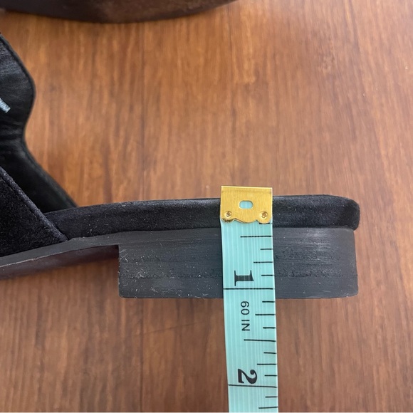 EILEEN FISHER Mules 6.5 Earth Dion Black Suede Leather Loafer Slide Slip On Shoe - Picture 7 of 10